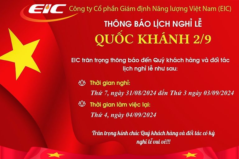 Thông báo nghỉ lễ Quốc Khánh 2-9 của EIC