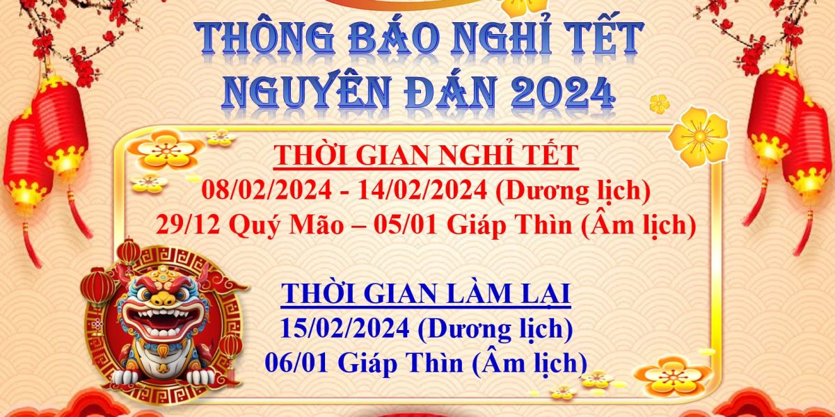 Thông báo nghỉ tết nguyên đán 2024 của EIC